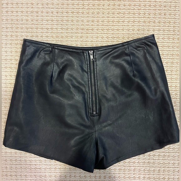 Faux Leather Wrap Skort - Picture 2 of 3